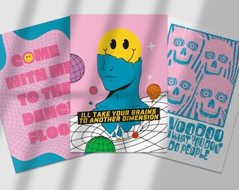 Unofficial Set of 3 Prints | Prodigy | Out of Space | Voodoo | Warrior’s Dance | Living Room/Bedroom/Kitchen Wall Art | A5/A4/A3/A2/A1/A0