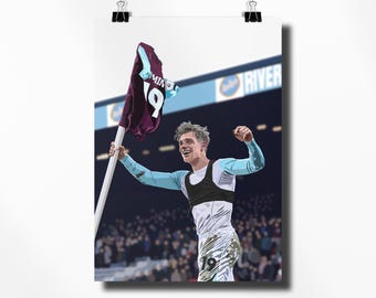 Unofficial Flemming Burnley Celebration Poster | East Lancashire Derby Art