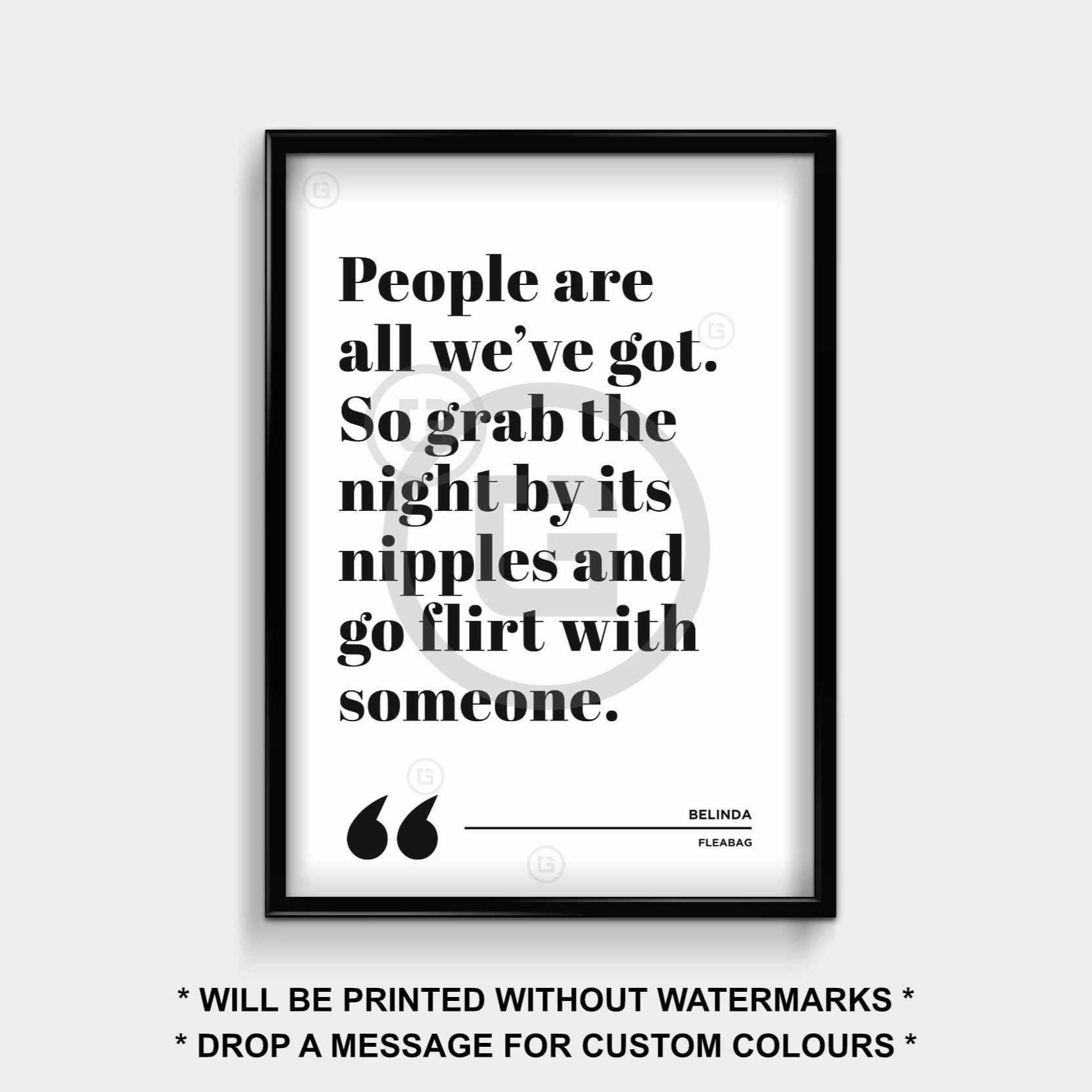 フリーバッグ ポスタープリント | ベリンダ | クリスティン・スコット・トーマス | 名言集 | TVシリーズ |  リビングルーム/寝室/キッチンの壁掛け | A5/A4/A3/A2/A1/A0 - Etsy 日本, image size:1667x1667