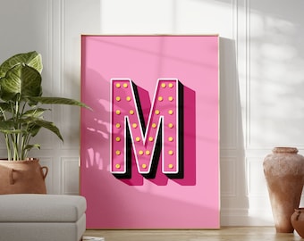 Custom Letter Print | Modern Bold Font | Personalised Alphabet Print | Initial Poster | Birthday Gift | Anniversary | Gift for Friend