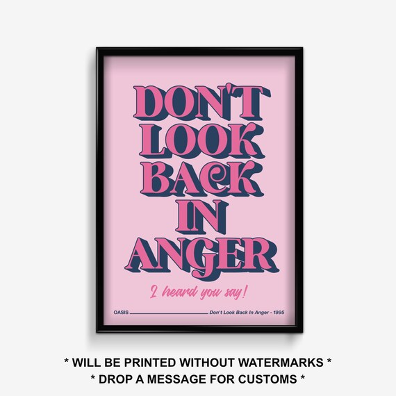 Unofficial Don't Look Back in Anger Inspired Print | Gallagher