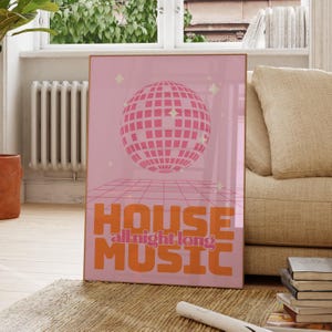 Bougez votre corps | Maréchal Jefferson | Musique house | Impression Rave | Années 90 | Ravir | Art mural salon/chambre/cuisine | A5/A4/A3/A2/A1/A0