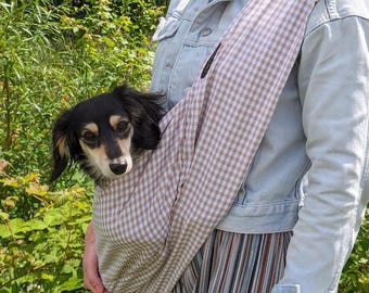 Lightweight Dachshund Sling: Cotton Dog Carry Bag