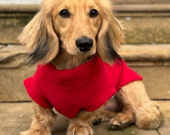Custom Fit Dachshund Fleece Jumper | Tailored Winter Dog Coat Thermal Sweater