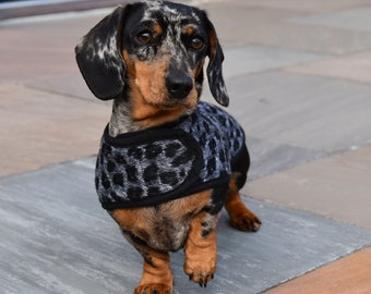 Grey Leopard Dachshund Coat - Custom Fit Dog Coat
