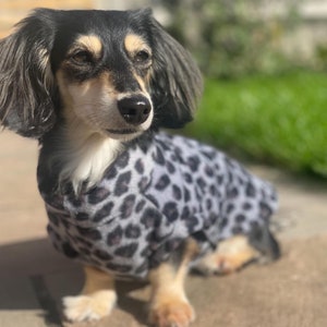 Leopard Print Dachshund Fleece Jumper: Warm Winter Coat