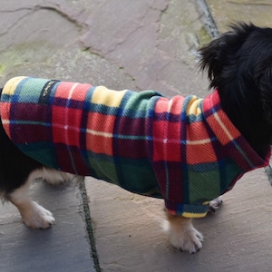 Dachshund Tartan Jumpers, Dachshund coat, Dachshund clothing, Custom Made Fleece Jumper, Dachshund Gift