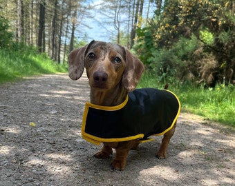 Waterproof Dachshund Coat - Lightweight Dachshund Raincoat - Custom Fit Dachshund Coat