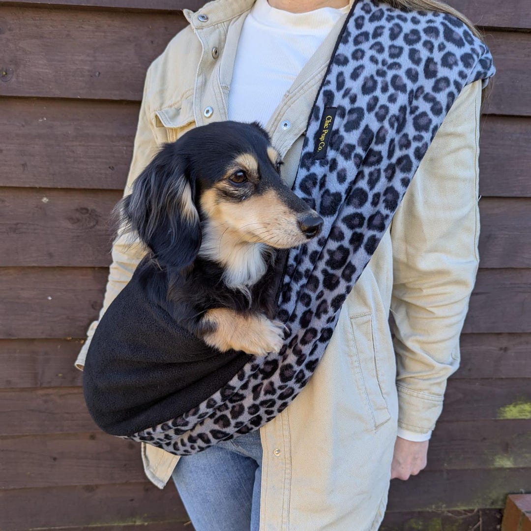 Fleece Dachshund Sling: Small Dog Carrier