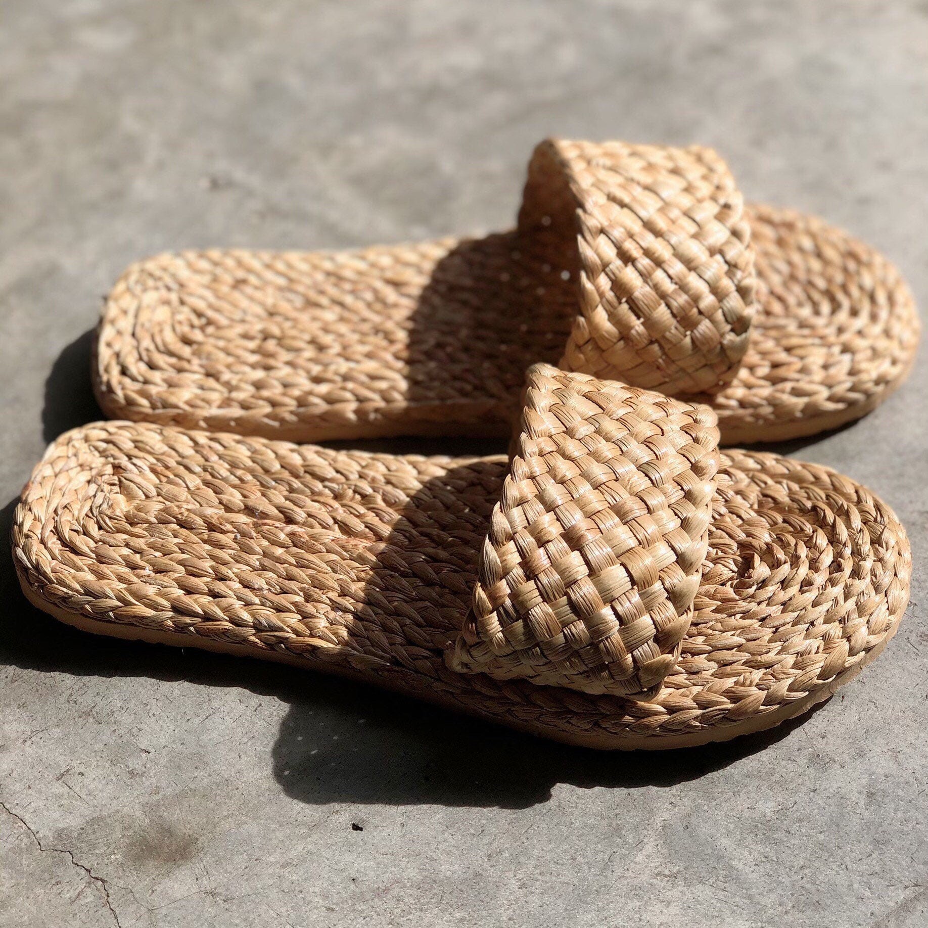 Woven Straw Sandals Woven Slippers Handmade woven sandals Etsy
