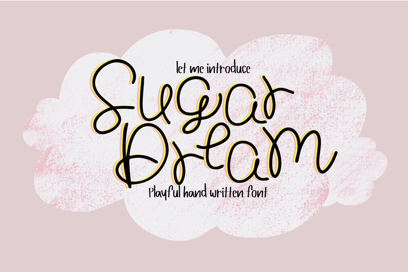 children books Cute Hand written font Sugar Dream OTF,TTF format for Christmas card decorations or party product logo. pets content
