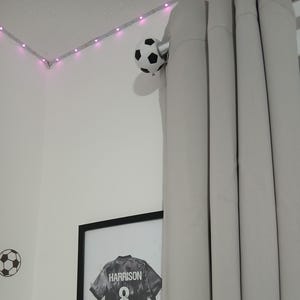 Football curtain rod finials, game room drapery hardware, 3D printed organic PLA window caps, boys bedroom accent, sports fan theme gift