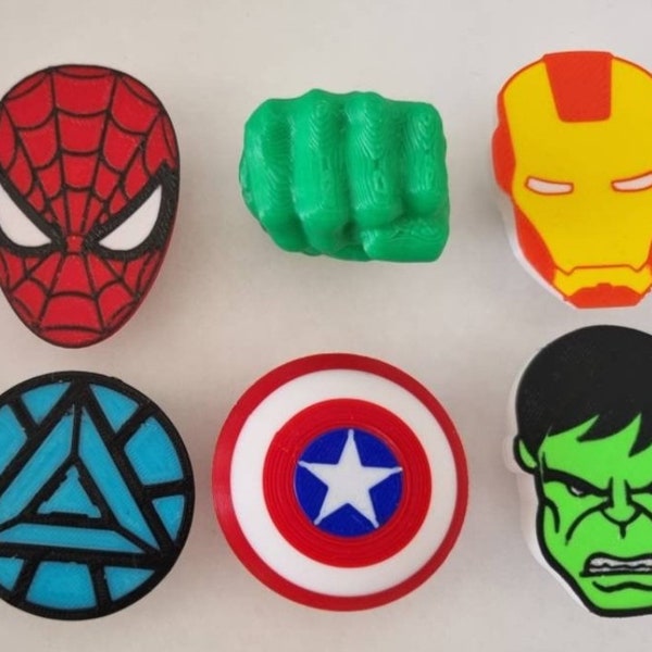 Superhero themed drawer door or cupboard knobs / handles