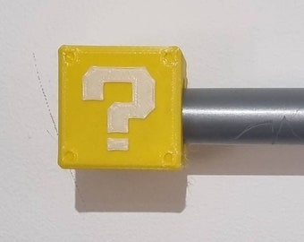 Custom Super Mario curtain pole / rod end question box (pair)