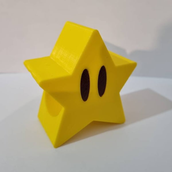 Custom Super Mario curtain pole / rod end Star (pair)