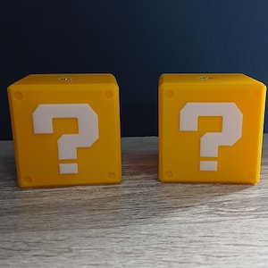 Custom super mario curtain pole / rod end question box (pair)