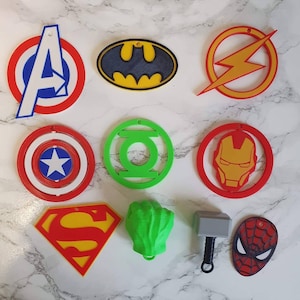 Set of 10 superhero Christmas tree decorations baubles