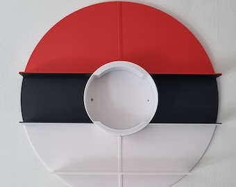 Pokeball funko pop display shelf, video game room floating wall ledge, 3D printed PLA figurine holder, anime collectible fan gift