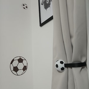 Football Curtain Tiebacks – Soccer Bedroom Accessories for Kids Room or Nursery