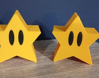 Custom Super Mario curtain pole / rod end Star (pair)