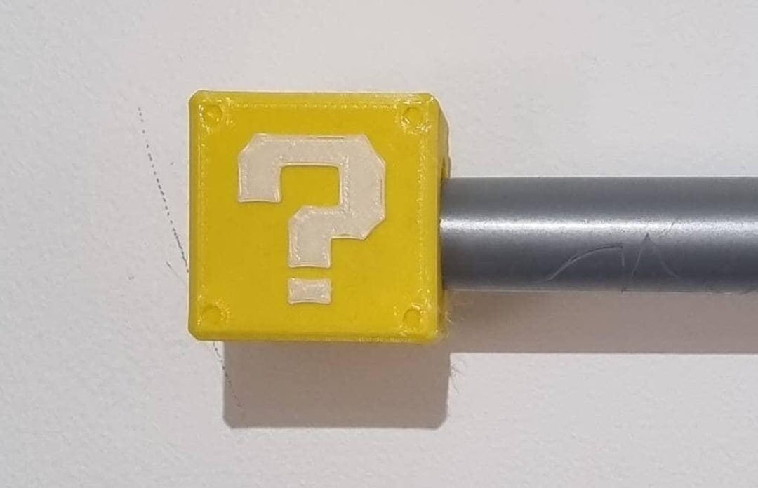 Custom Super Mario Curtain Pole / Rod End Question Box (pair) - Etsy UK