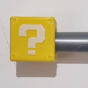 Custom super mario curtain pole / rod end question box (pair)