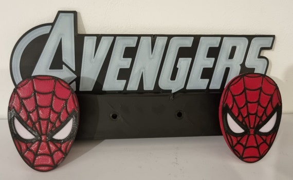 Custom Made Avengers Themed Coat Hook Spiderman Hulk Iron Man - Technical View