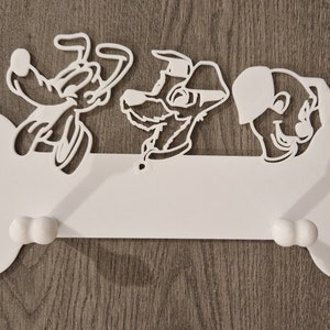 Disney themed dog lead hooks. wall art for any decor