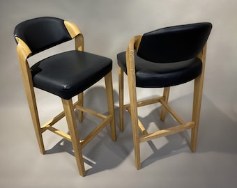 Tabourets rembourrés à hauteur de comptoir en cuir, tabouret de bar moderne, tabourets de comptoir à hauteur personnalisée, chaises de bar, tabourets de bar élégants