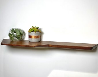 Floating Shelves with Harmonious Curves, Wall Shelf in Unique Style, Plant shelf, Living Room Shelf, Hndcrafted Live Edge Shelves