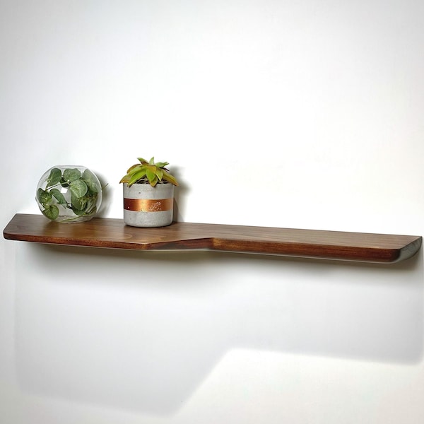 Floating Shelves with Harmonious Curves, Wall Shelf in Unique Style, Plant shelf, Living Room Shelf, Hndcrafted Live Edge Shelves