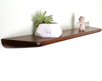 Custom Size Floating Shelf, Wooden Wall Shelves, Stylish Floating Shelves forYour Lovely Space, Walnut Book Shelf
