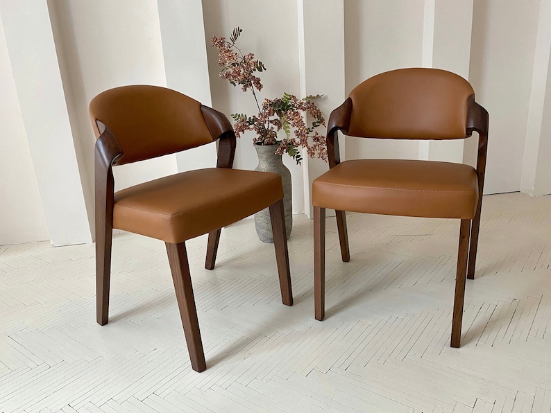 Expertly Crafted Leather Dining Room Chairs Elegant and - Etsy