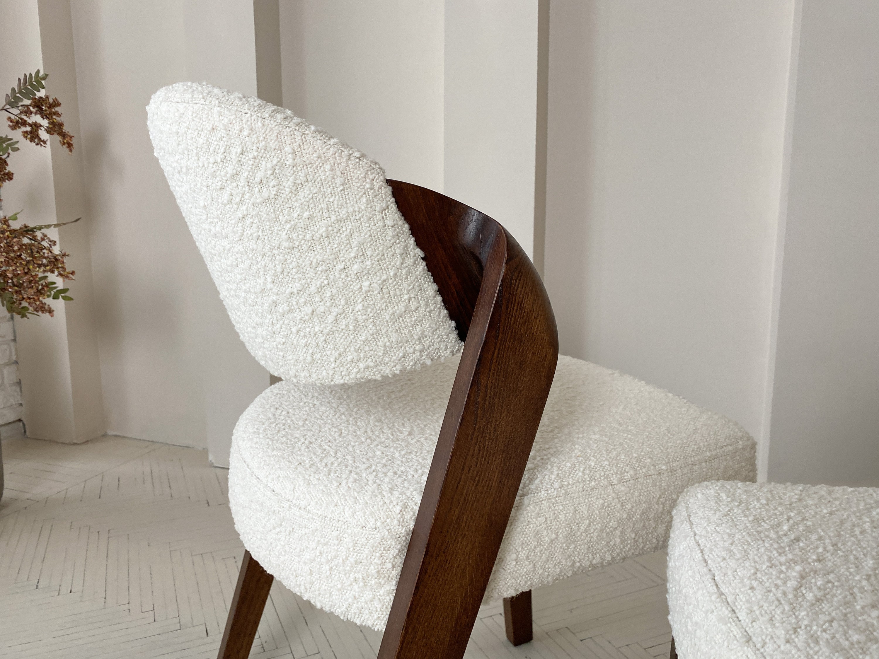 Contemporary Upholstered Dining Chairs Boucle Chair Etsy