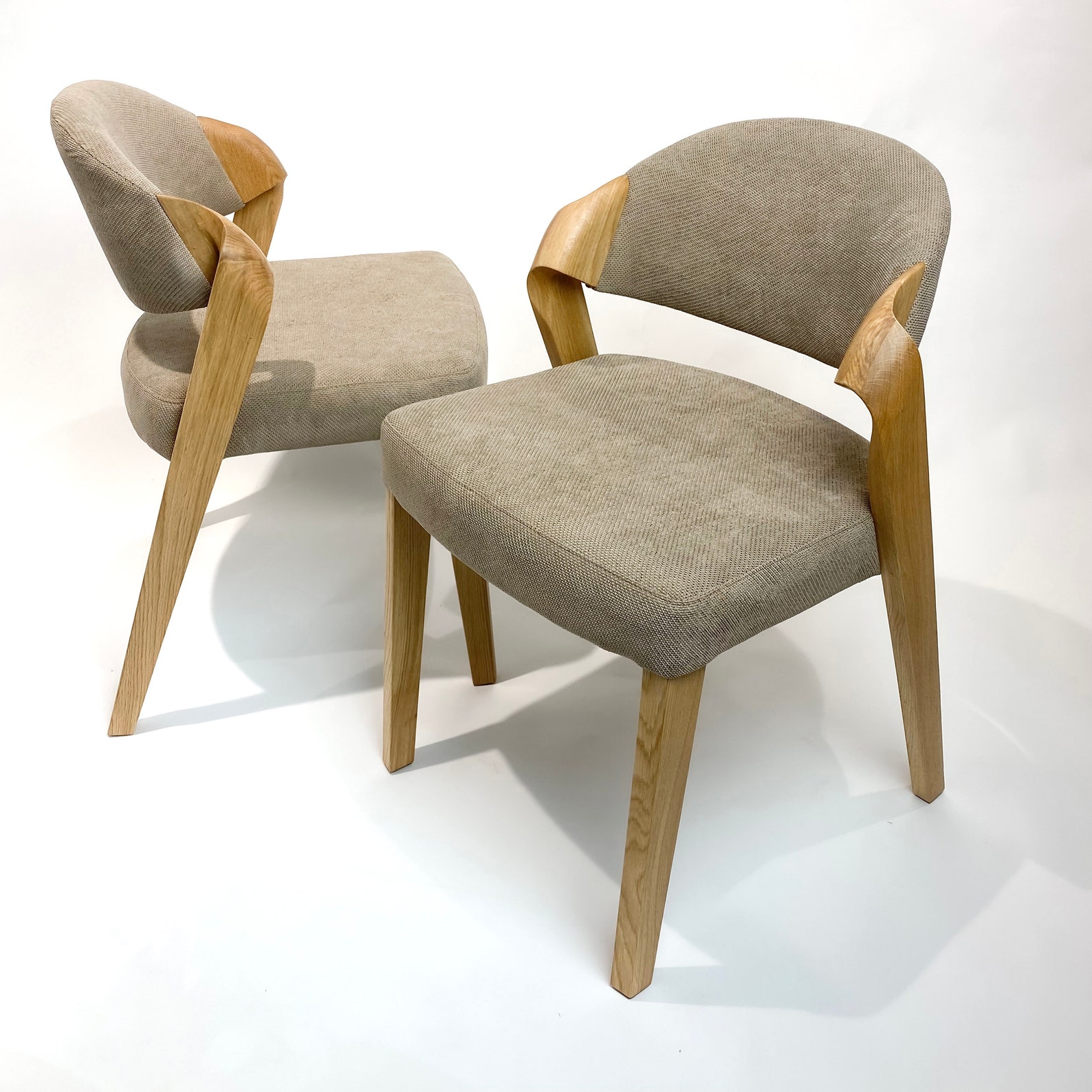 Unique Handmade Dining Chairs Made of Solid Oak and Black Etsy