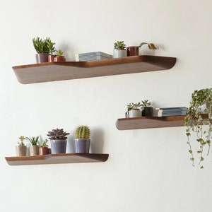 Floating modern shelves made of walnut Rustic Shelf farmhouse Wall decor Rustic shelf Hanging shelf Kitchen shelves Floating wood shelf