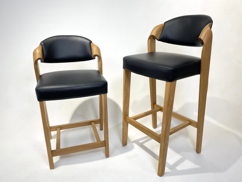 Upholstered Counter Height Stools in Leather Modern Barstool Etsy