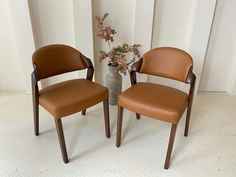 Expertly Crafted Leather Dining Room Chairs Elegant and - Etsy