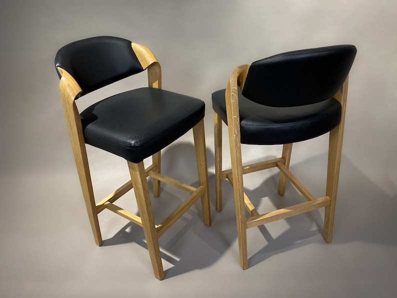 Upholstered Counter Height Stools in Leather Modern Barstool Etsy