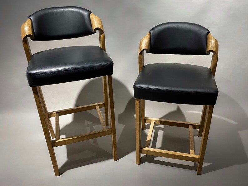 Upholstered Counter Height Stools in Leather Modern Barstool Etsy