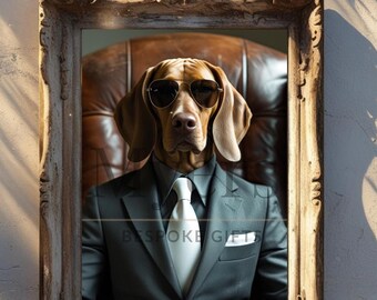 Portrait von Vizsla - Cooler Vizsla-Hund im Anzug