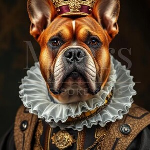 Die Regal Pup Collection - Königliche Hundeportrait-Wandkunst-Set | Lustiger Hund Dekor | Renaissance-inspirierte Drucke