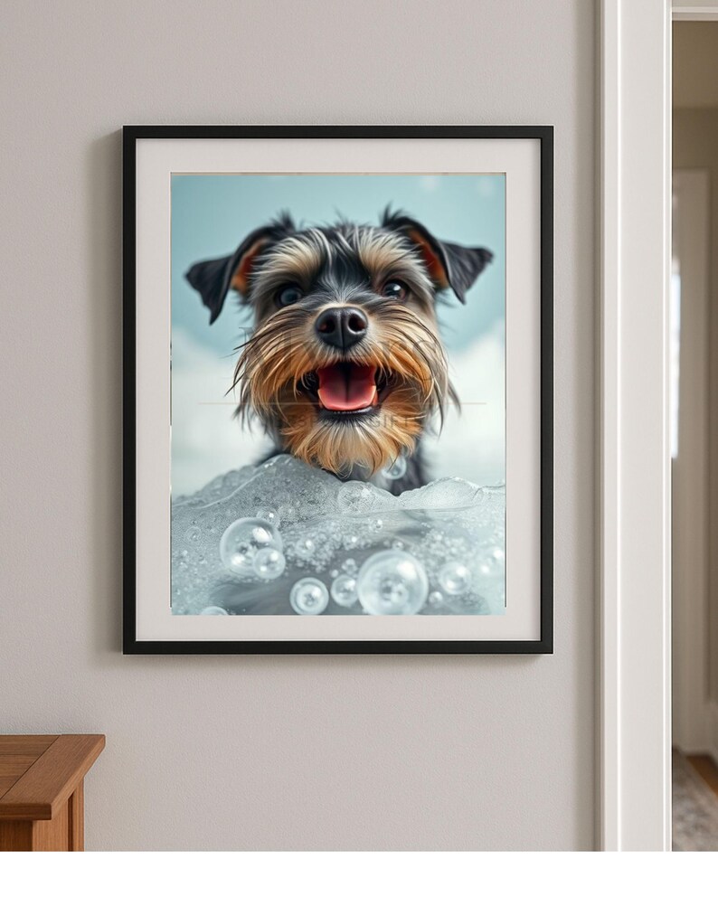 Yorkshire Terrier Bubble Bath Printable – Cute Dog Wall Art for ...