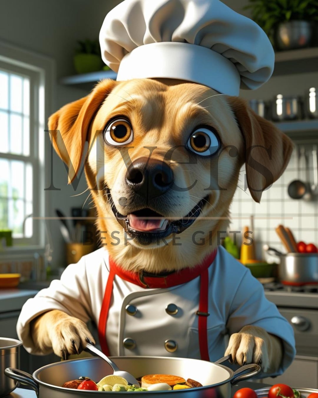 Funny Labrador Chef Printable | Dog Kitchen Wall Art | Digital Download ...