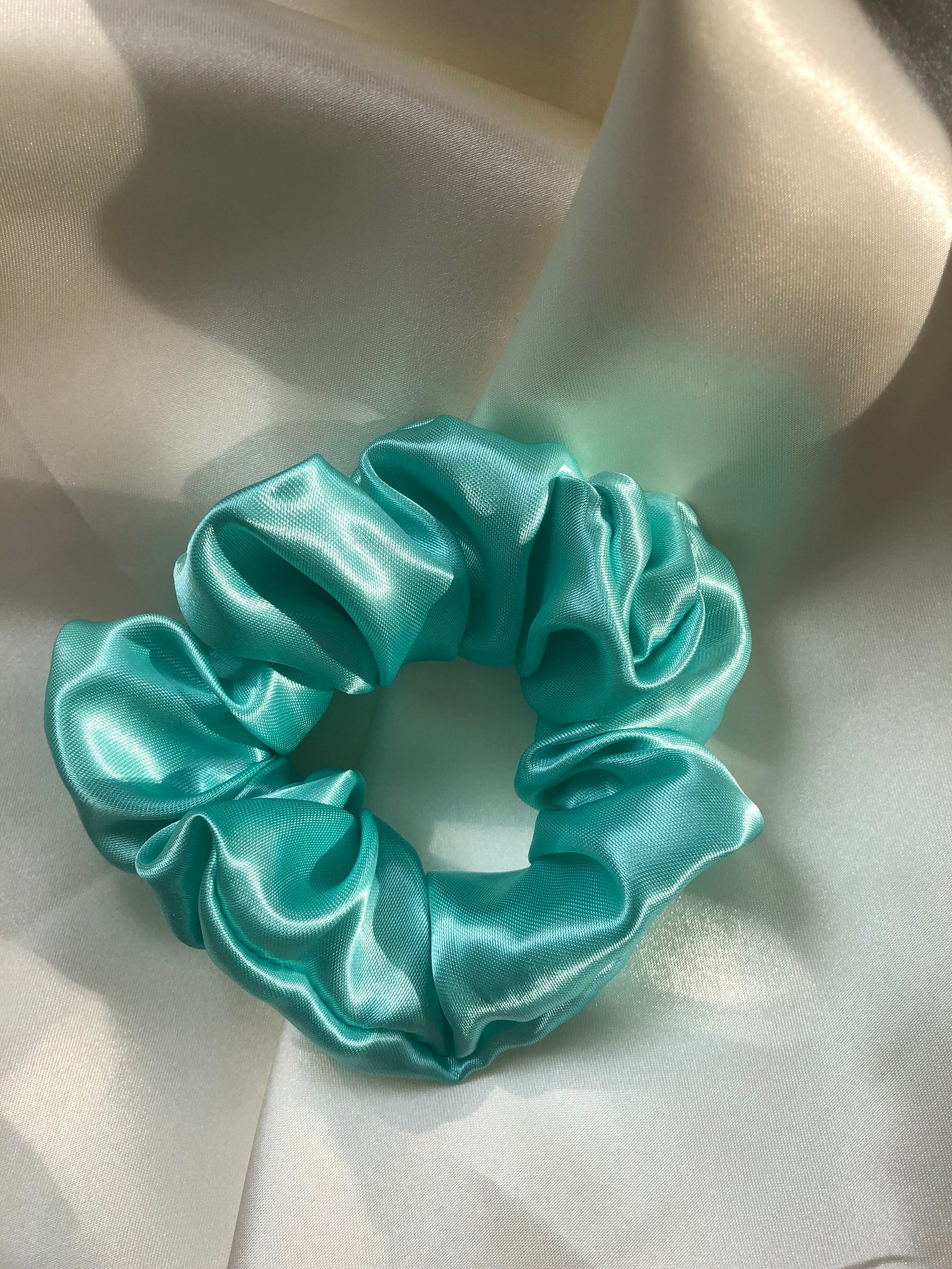 Silky satin scrunchies. pack of THREE. NORMAL size Luxury Etsy