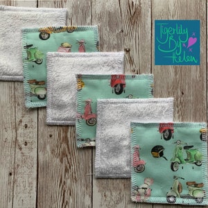 Bunte Moped wiederverwendbare Bambus Frottee Wattepads