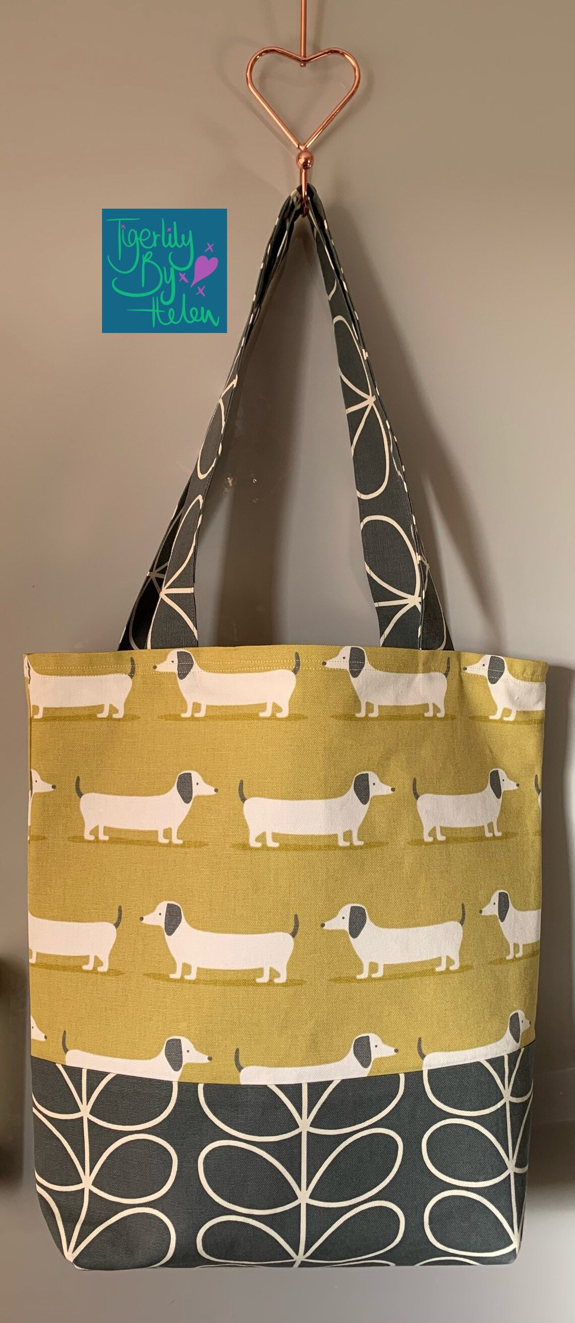 Hund Hund & Orla Kiely Linear Stem Stoff Tote Etsy