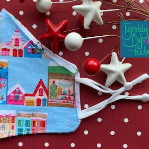 Christmas Street Fabric Face Mask