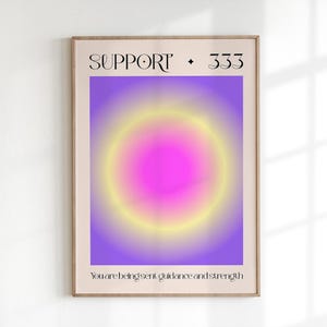 Angel Number Poster 333 Support, Colorful Gradient Aura, Wall Art Printable, Affirmation Posters, Angel Aura Art Print, Digital Download