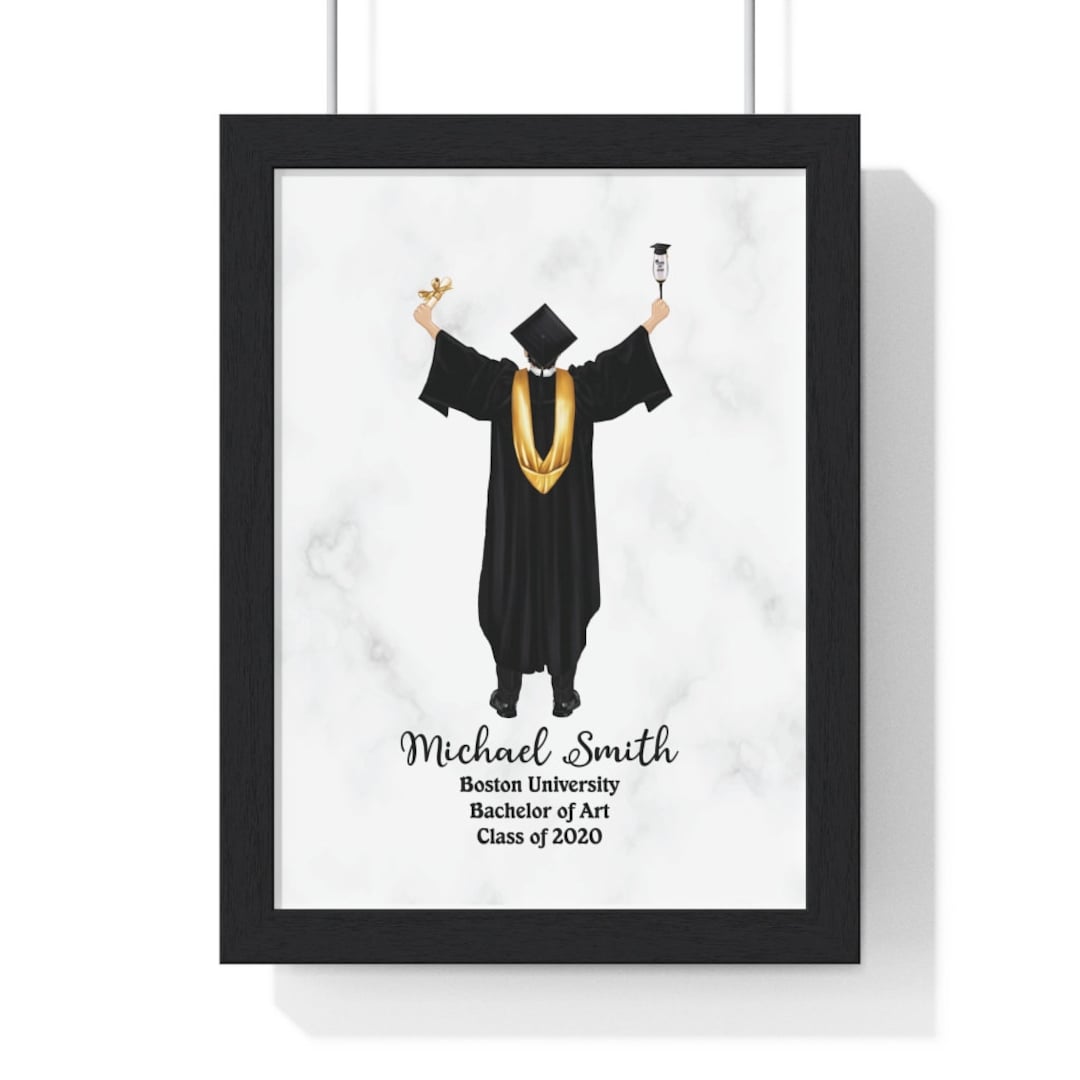 Personalized Graduation Portrait Gift Custom Male Graduate - Etsy